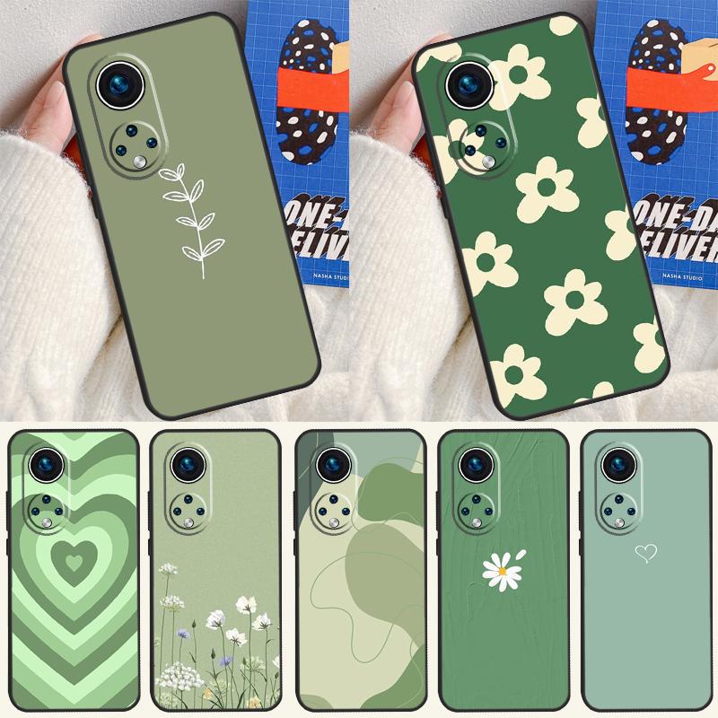 green aesthetic Funda For Huawei P20 P30 P40 P60 Pro P Smart Nova 9 5T Honor Magic5 Lite X8 X9 a 50 70 Case