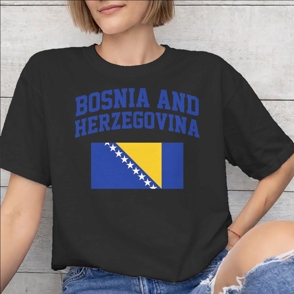 Bosnia and Herzegovina Flag Merch Unisex T Shirts Cotton Tee Graphic Print Tshirt Clothing