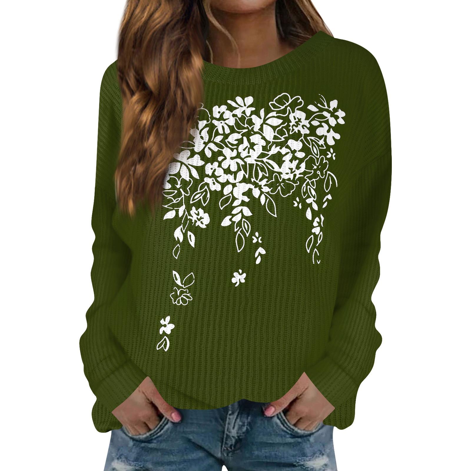 

Женский модный повседневный шерстяной трикотажный пуловер с длинным рукавом и круглым вырезом XXXL