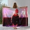 Anime Jujutsu Kaisen Cartoon Itadori Yuji Flannel Blanket,Ultra Soft Plush Throw for Home Bedroom Bed Sofa Cover Office Picnic
