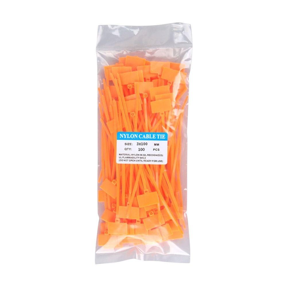 100pcs Colorful Style Cable Tag Easy Mark Colorful Tag Zip Tie Nylon Ties  Number Plate