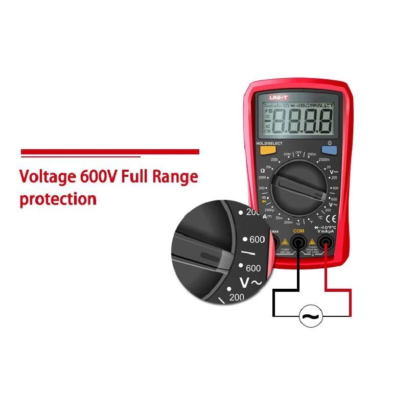 UNI-T  UT33A+ UT33B+ UT33C+ UT33D+ Palm Size Multimeter CAT II 600V LCD Display Test Lead Hanging Groove Ergonomic Design