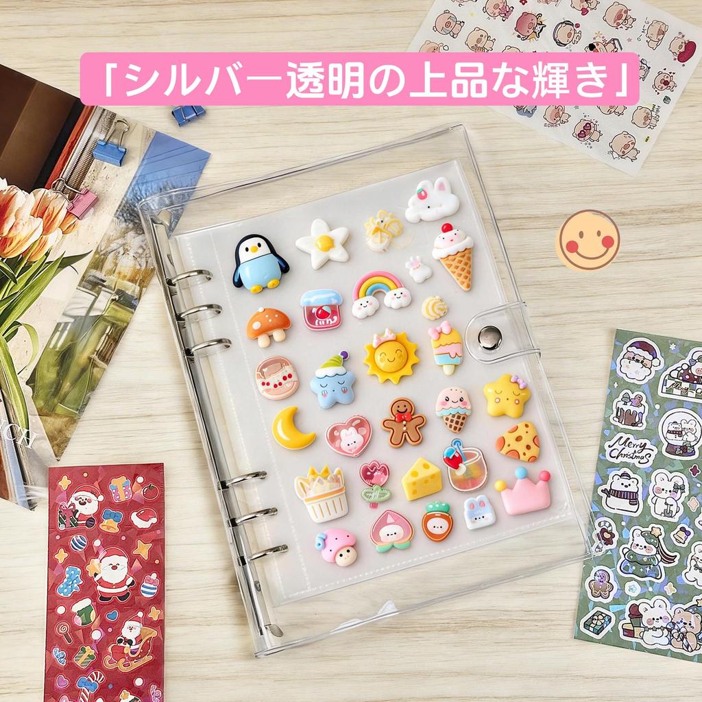 A6 Size Large Transparent Sticker Binder Includes 20 Removable Sticker 3D Sticker Planner Gift 6-Hole Sheets, Storage, Decoration, Scrapbook, Girl's
