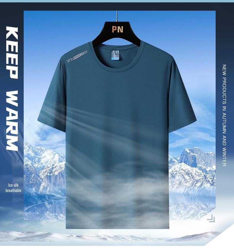 Summer Ice Silk Quick-Dry T-Shirt: Breathable Short Sleeve for Men & Women, Custom Logo Printing