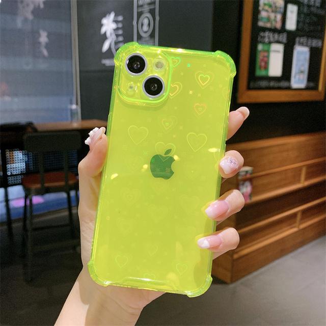 

Роскошный светоотражающий голографический чехол с сердечком для Iphone 13 12 11 Pro Max Mini Xs X Xr 7 8 Plus Se 2020, мягкий прозрачный буферный чехол For iphone 13Pro Max