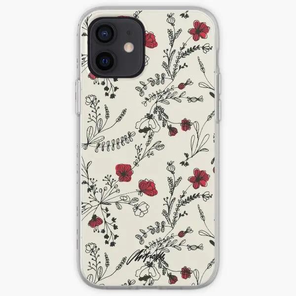 

Красный Цветочный Узор Прочный Чехол для iPhone Чехол для Телефона Настраиваемый для iPhone 11 12 13 14 Pro Max Mini 6 6S 7 8 Plus X XS XR Max iPhone 15 Pro Max