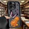 Butterflies and Orange Peonies Soft TPU Shockproof Case For Xiaomi Redmi Note 15 14 13 12 11 Pro Anti-Fall Protective Back Cover