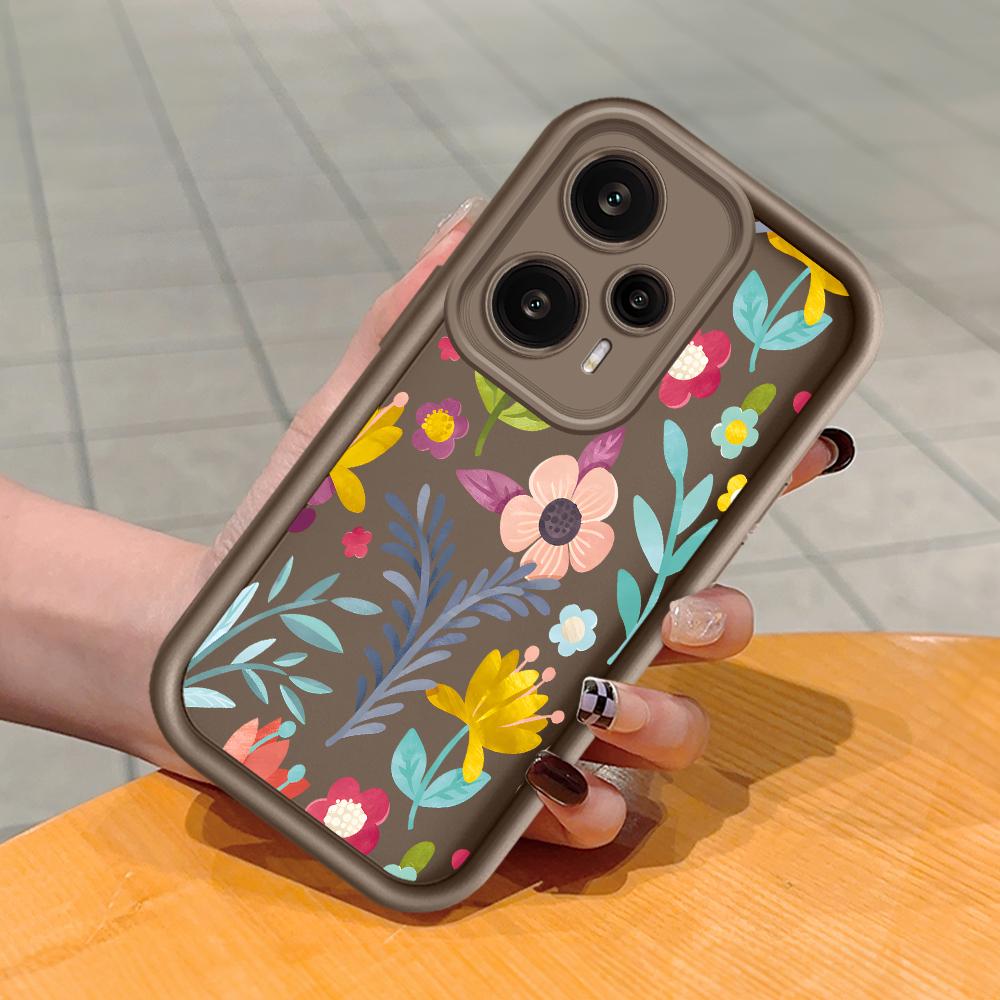 Soft Silicone Square Ladder Printing Pattern Phone Casing Full Cover Camera Shockproof Protection Rubber Case for Xiaomi Redmi