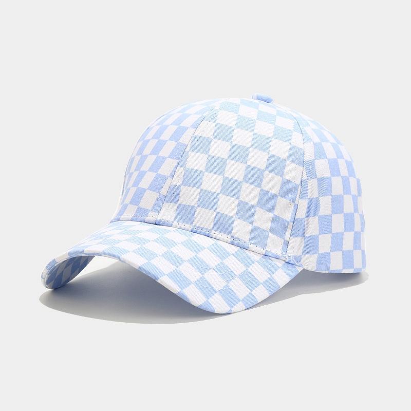Fashion Hat New Creative Checkerboard Baseball Cap Men's and Women's Trend Casual Outdoor Sunscreen Visor Cap Curved Edge Cap