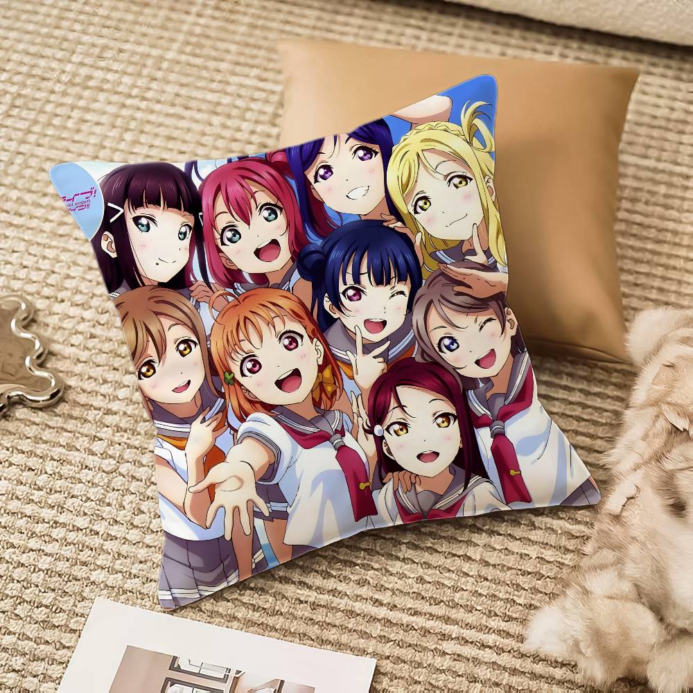 L-LoveLive ANIME Pillow Case Anti-dustmite Invisible Zipper Sofa Bed
