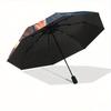 Ratatouille Movie Poster Automatic Opening and Closing Umbrella - Small Umbrella Suitable for Various Occasions, Portable 3-Fold Small Umbre