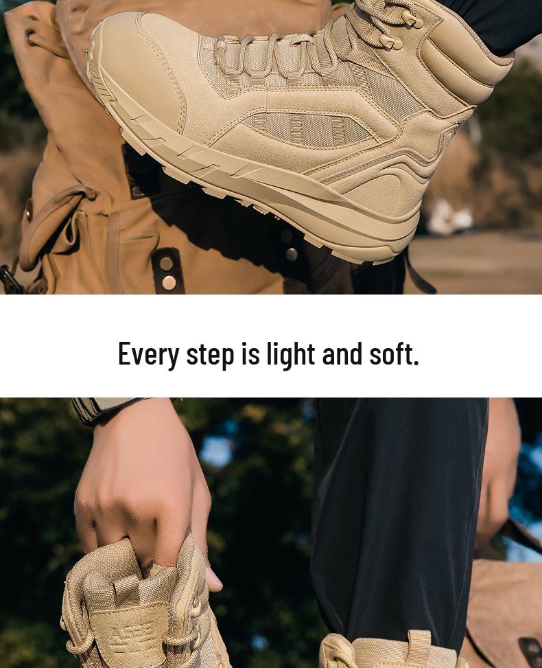2025 Men's High-Top Outdoor Combat Boots: Fashionable Casual Military Style