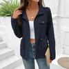 Women's Solid-Color Fashionable Casual Drawstring Waist Long-Sleeve Jacket For Fall/Winter