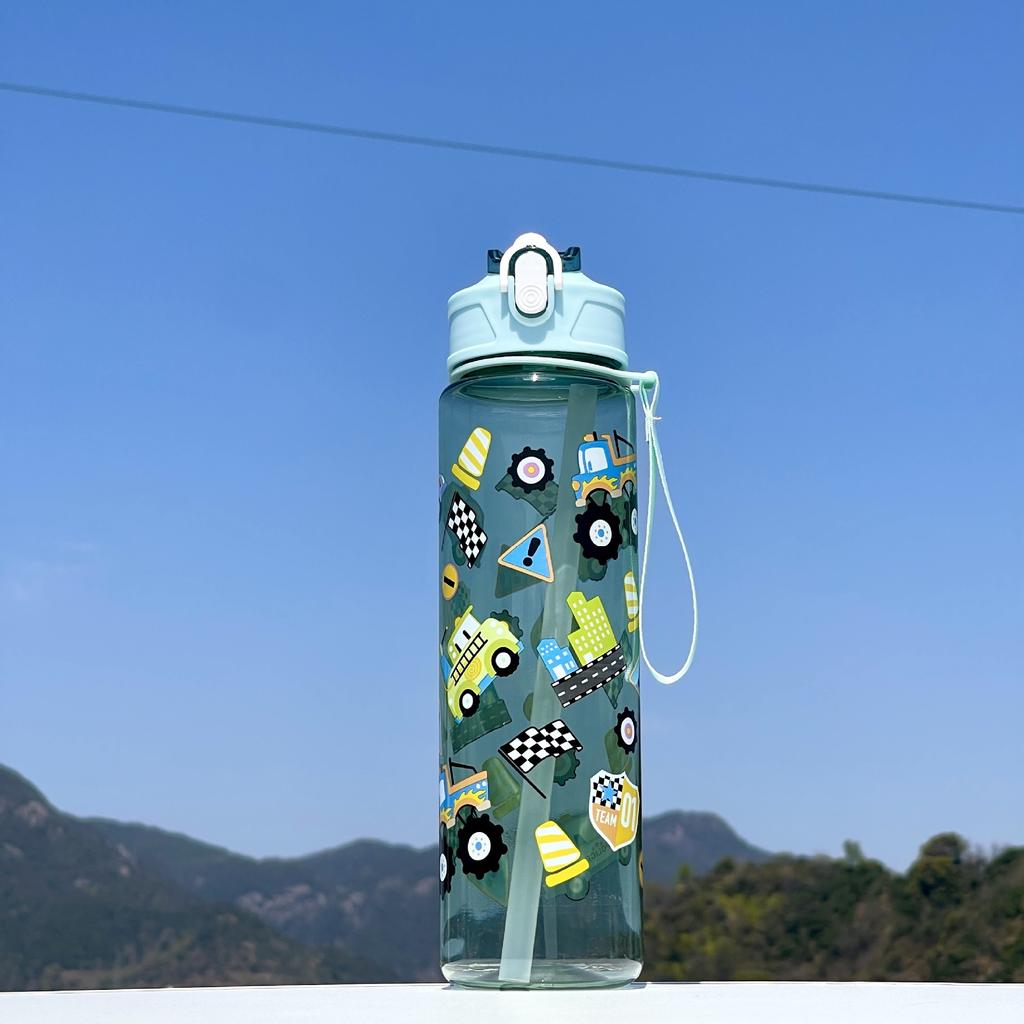 1pc High-value Cartoon Straw Cup,cute Student Water Cup,portable for Outdoor Camping and Picnicking,large Capacity
