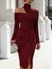 2026 Europe and America Station elegant casual knitted hollow dress slit dress