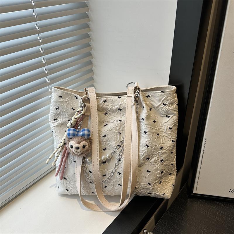 

Печатная индивидуальность популярна сегодня, большая вместимость, летний тренд, новая модная повседневная плечевая сумка-тоут женская Without pendant белый