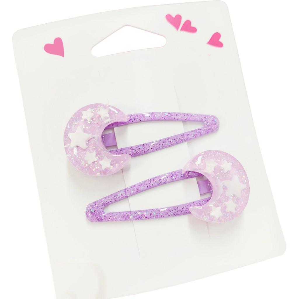 1pair Glitter Hair Clips Cartoon Pattern Hair Barrettes Children Hairpin Hair Accessories for Kids Birthday Party