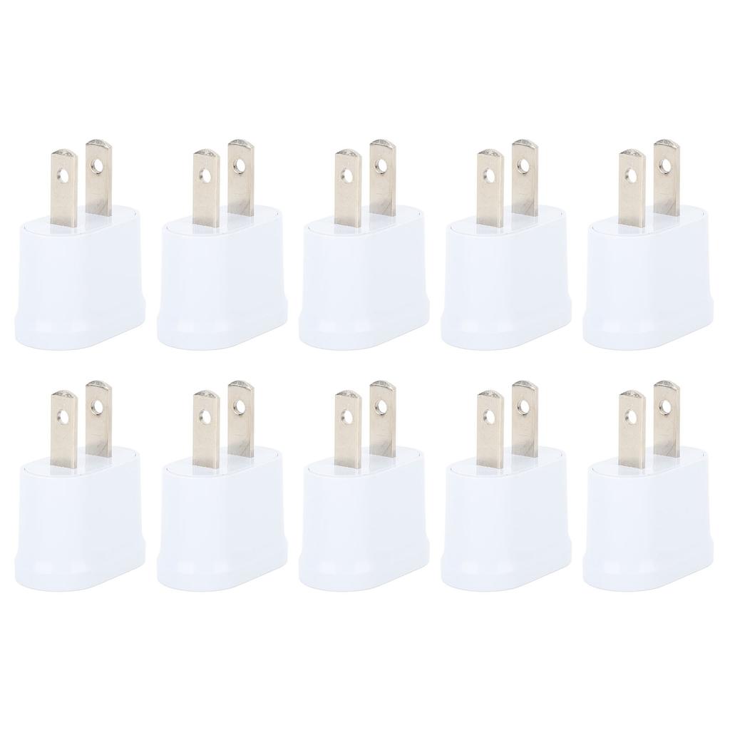 10PCS  To  Adapter Portable Travel Pure Copper 2 Prong Plug Converter for Cellphone Laptop Hair