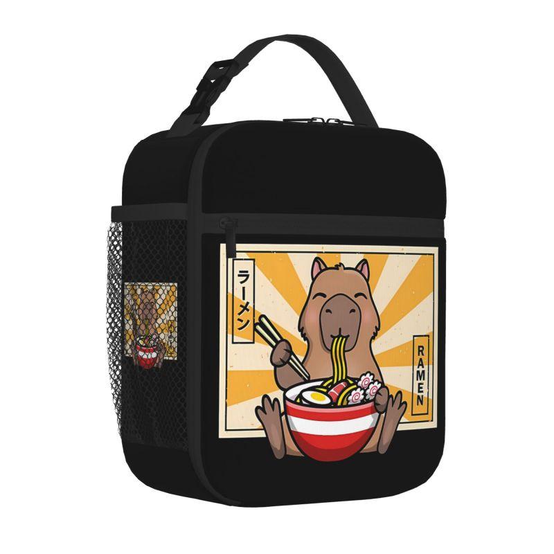The Cute Capybara Loves Foam Tea Insulated Lunch Bag for Travel School Picnic Portable Food Container Portable Thermal Lunch Box