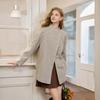 Xiangying Women's Semi-High Collar Wool Blend Coat