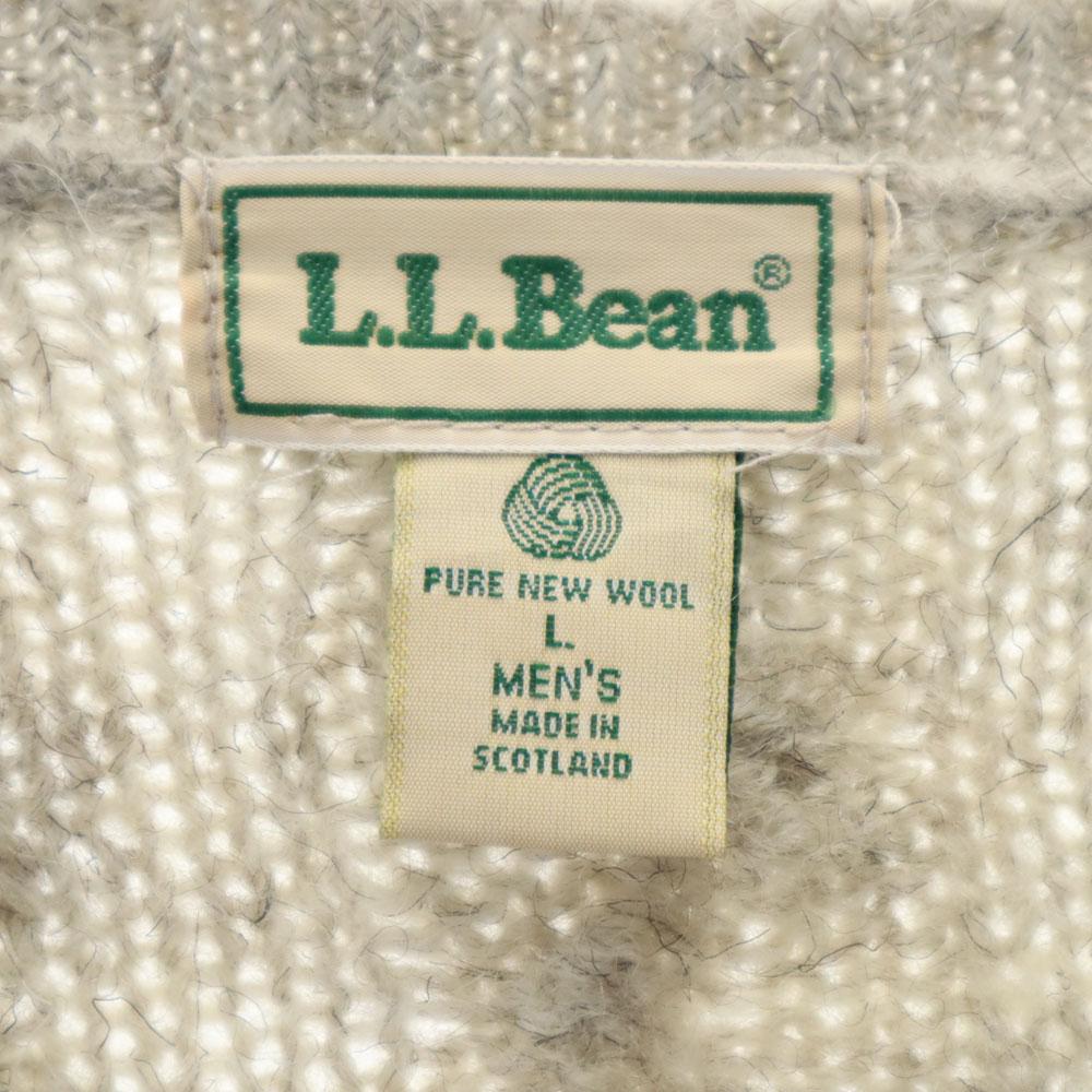 L.L.BEAN 80s Vintage Made In Scotland Long Sleeve Sweater L Gray Knit Men's Used
