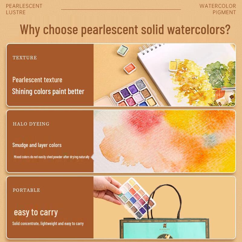 Dan Kelin Shimmer Pearlized Solid Watercolor Paint Set