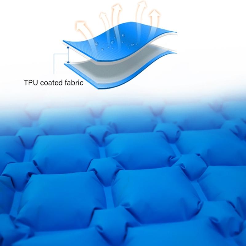 Folding Camping Sleepings Mat Inflatable Backpacking Sleepings Pad with Pillow Lightweight Watertight Camp Sleepings Pad