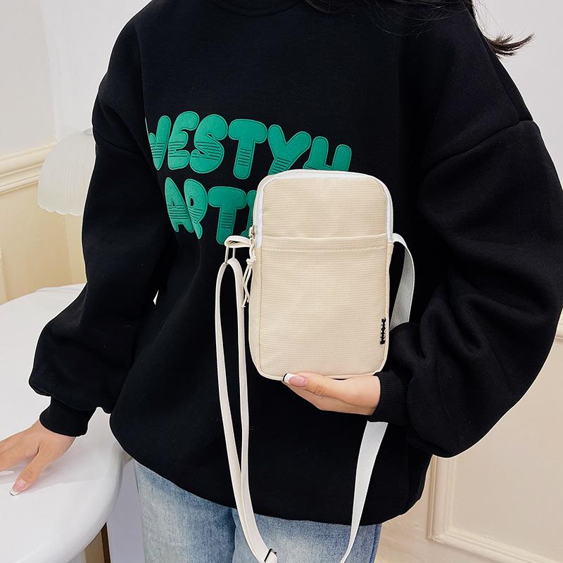 2025 Simple Casual Shoulder Messenger Bag Women's Portable Mobile Phone Bag Vertical Coin Key Bank Card Shoulder Bag