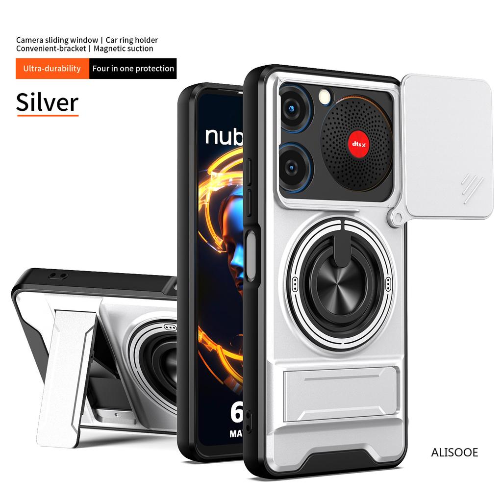 Funda para Nubia Music 4G Funda Anillo Giratorio Deslizante Protección Cámara Soporte Cubierta a Prueba de Golpes Capa Funda
