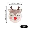 10pcs Santa Claus Christmas Tree Elk Plate Christmas Party Decoration Christmas Alien Plate Cartoon