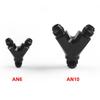 3-Way Y-Block Fitting Adapter AN6/AN10 6-AN/10-AN Male To 2X AN6/AN10 6-AN/10-AN Male BLACK