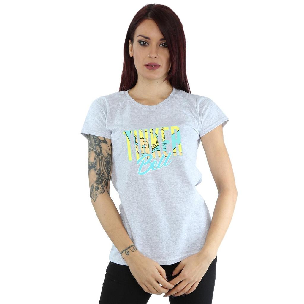 Disney Womens/Ladies Tinker Bell Wording Infill Cotton T-Shirt