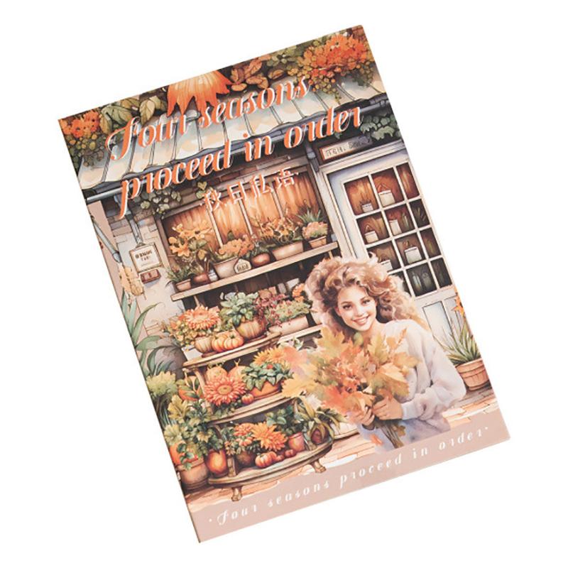 20 Sheets,Garden Sticker Book , Scrapbook Material Notebook Phone Case Diary Aesthetic Decorative Stationery Stickers