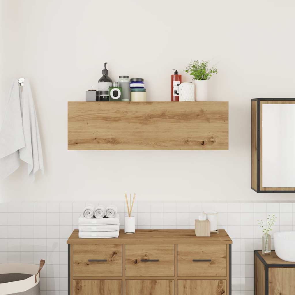 Wandhängender Badezimmerschrank, Klappregal zur Aufbewahrung im Flur, dekorativer Wandschrank zur Aufbewahrung im Wohnzimmer, 100 x 25 x 30 cm