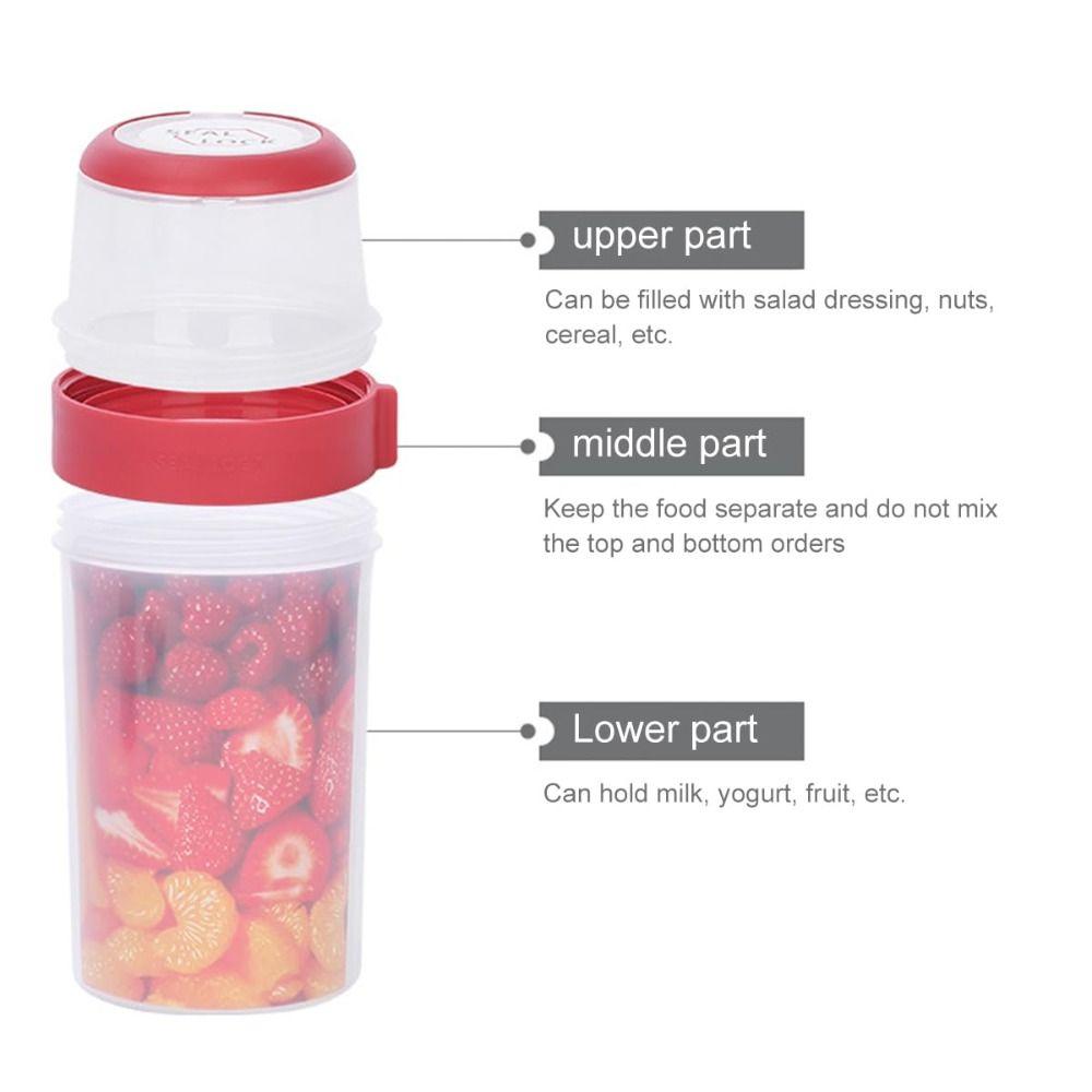 With Topping Yoghurt Pots Reusable Cereal Cup New Breakfast On The Go Cups  Office Workers