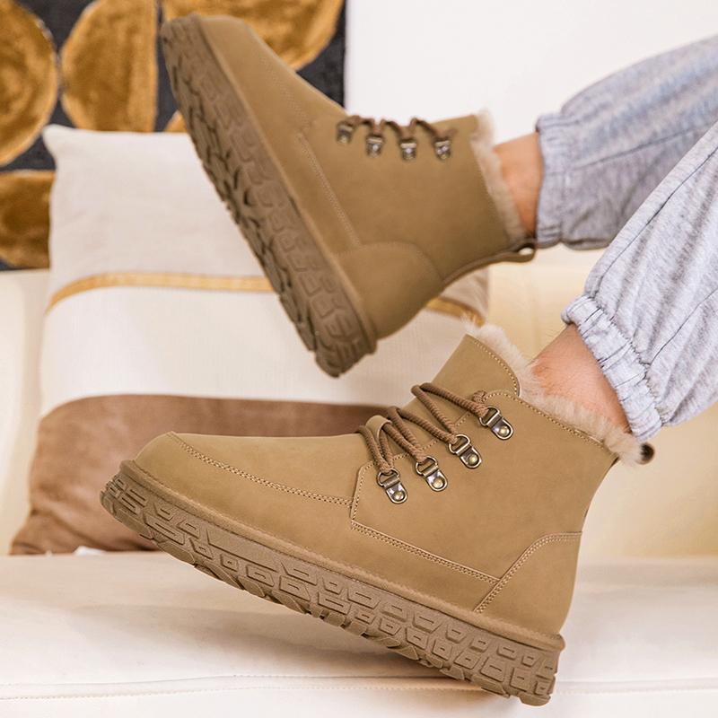 The Latest Autumn and Winter Thick Soled Snow Boots with High Tops and Warm Cotton Shoes Thick Men's Cold and Frost Resistance