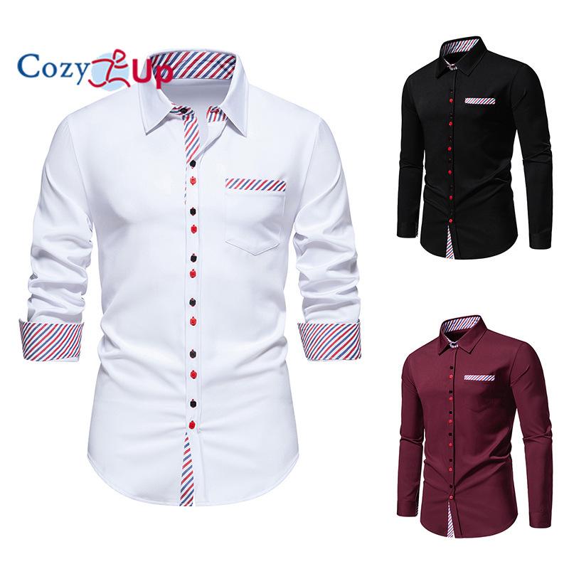 Cozy Up Men's Dress Shirts Long Sleeve Wrinkle-Resistant Casual Button Down Shirt