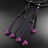 WONDERFUL LOTUS Rosary Beads Nichiren Sect Shakuni Honstyle Prayer Beads Ebony Double Prayer Beads 108 Beads Lotus Rosary Bead Bag Included Natural