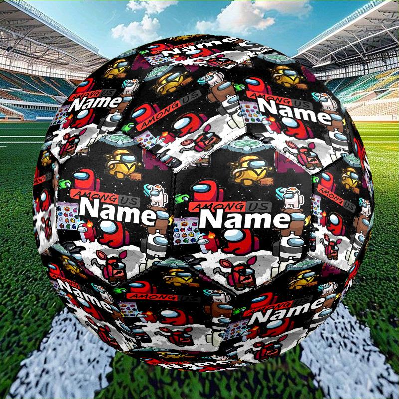 Custom Name Personalized Among Us Print Size 5 Soccer Ball Training & Match Football, for Team, Kicking, Gift for Football