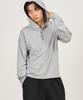 EXCONTAINER Henley Neck Hooded Long Sleeve (Melange Grey)