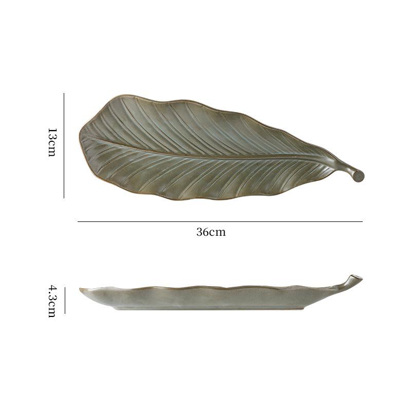 Retro Einfache Blatt Sushi-Platte Keramik Ofenwechsel Haus Restaurant Hotel Teller Fortgeschrittener Atmosphärischer Stil