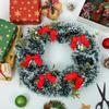 Christmas Tree Garland with Green Bow, White Tip Decoration, Festive Tinsel Ribbon for Xmas Tree Decor, Holiday Party Streamers
