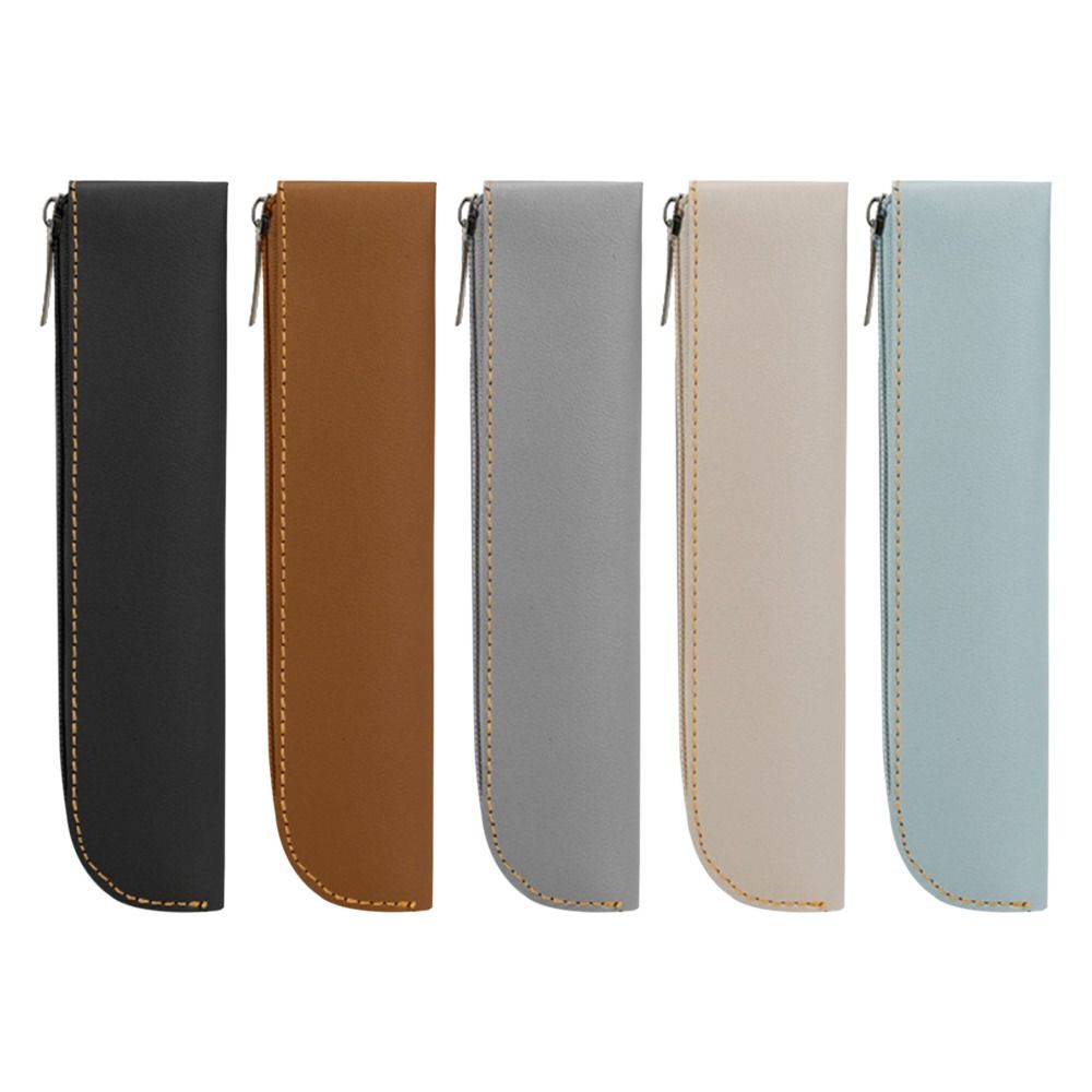 Large Capacity PU Pencil Bags PU Leather Pen Bags Lightweight Pen Holder  Office Supplies