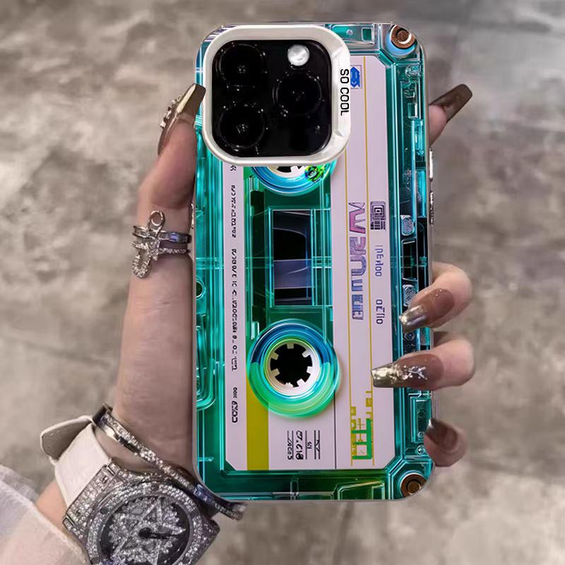 Cool Retro Cassette Phone Case for iPhone 17 16 15 14 13 12 11 Series Pro Max Plus Double Layer Protection