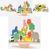 Wooden Forest Animal Balance Board With Stacking Blocks For Babies And Toddlers
