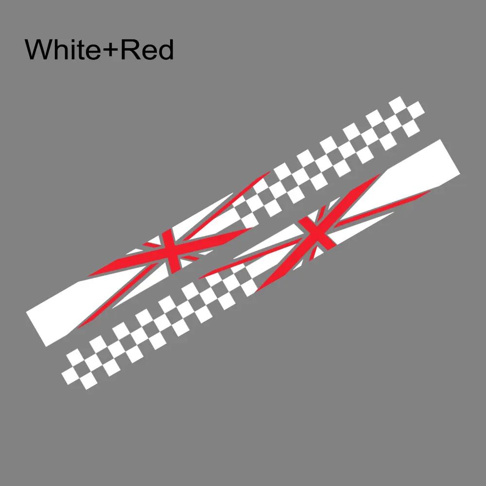 2pcs Union Jack Car Door Side Racing Stripe Decal Sticker For MINI Cooper S One JCW F55 F56 F60 R55 R56 R60 Auto Accessories