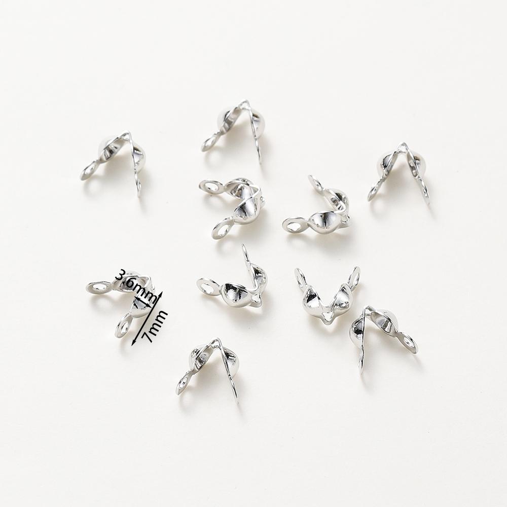 14K 18K Echtgold Plated Doppel Loch Endverschluss Perlen Offene Abdeckung Quetschperlen Für DIY Schmuckherstellung Halsketten Komponente