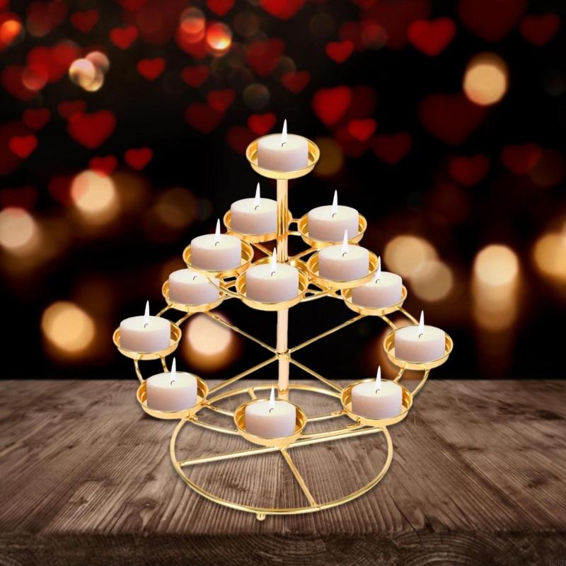 62KD 1PC 3 Layer 14 Lamp Home Table Centerpieces Butter Lamp Desk Ornament Holder