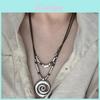 Bohemian Swirl Pendant Necklace With Alloy Geometric Design For Women And Men