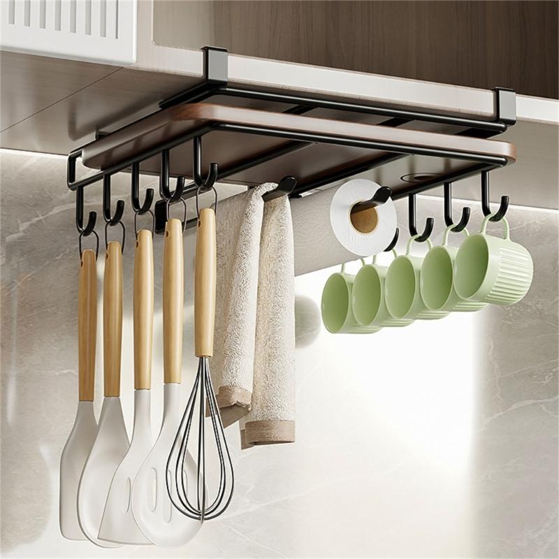 Functional Rack for Cabinet Covers and Utensils Storage Hoder with Hanger